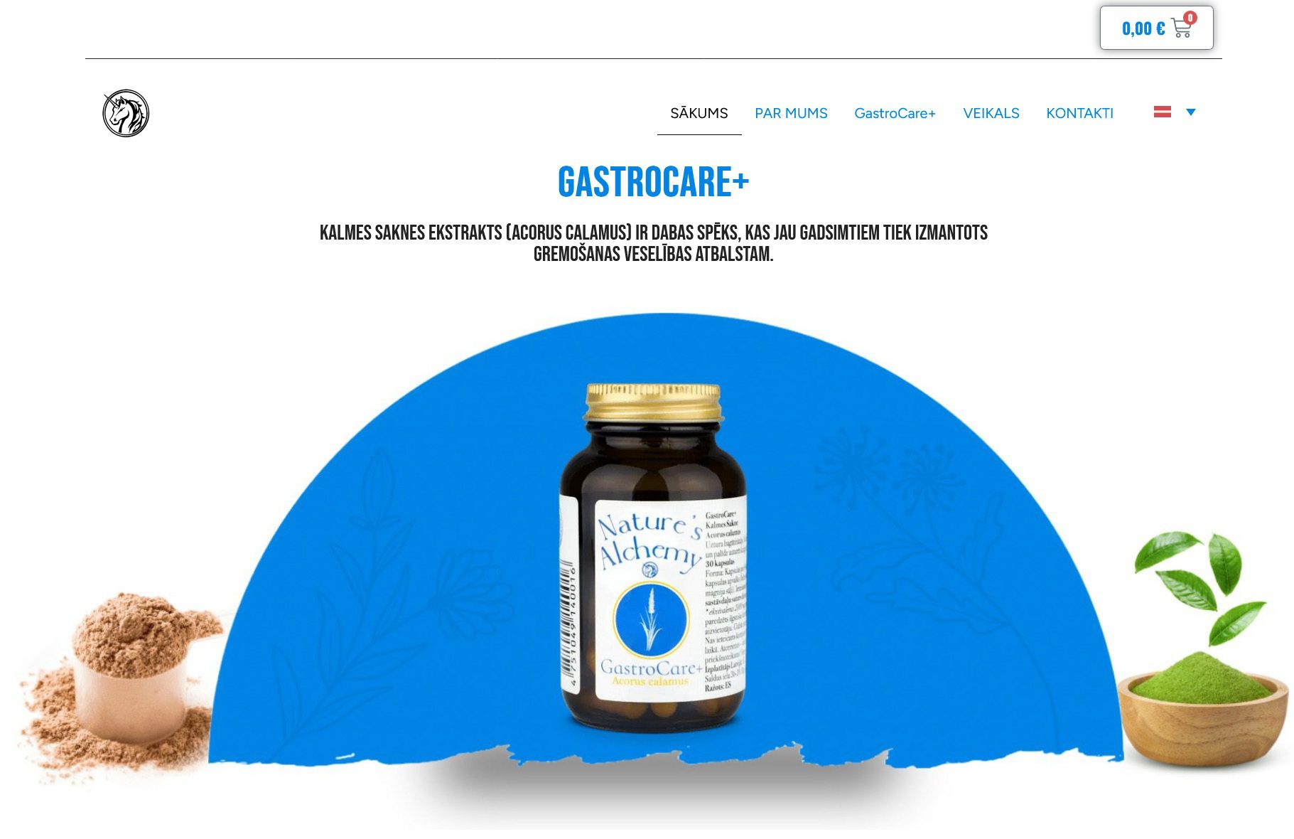 Mājaslapu izstrāde uzņēmumiem SĀKUMS - GastroCare - Kalmes Saknes Ekstrakts
