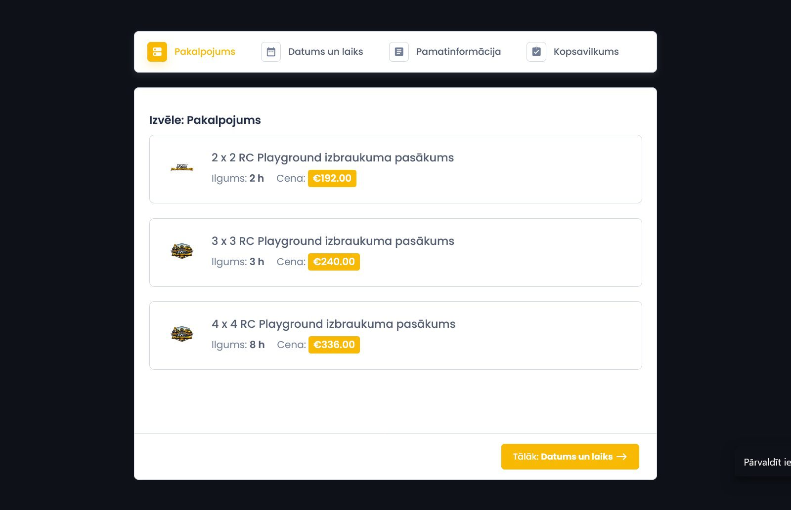 Smart SEO Design - RC Playground rezervācijas sistēmas izstrāde WordPress